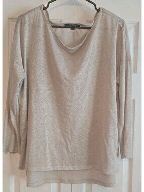 Kal Rieman 100% Linen Beiege Top Casual Sz M Boxy